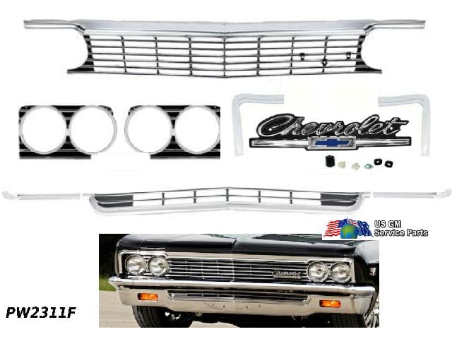 66 Chev Impala Grille Kit: Bel Air, Impala, C